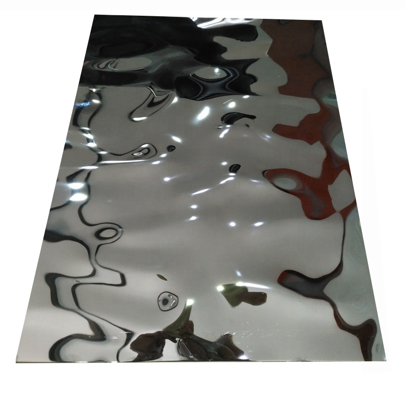 Sus304 3mm Thickness Pvd Color Mirror Water Ripple Stamped Stainless Steel Sheet for Hotel Decoration Cheap Price